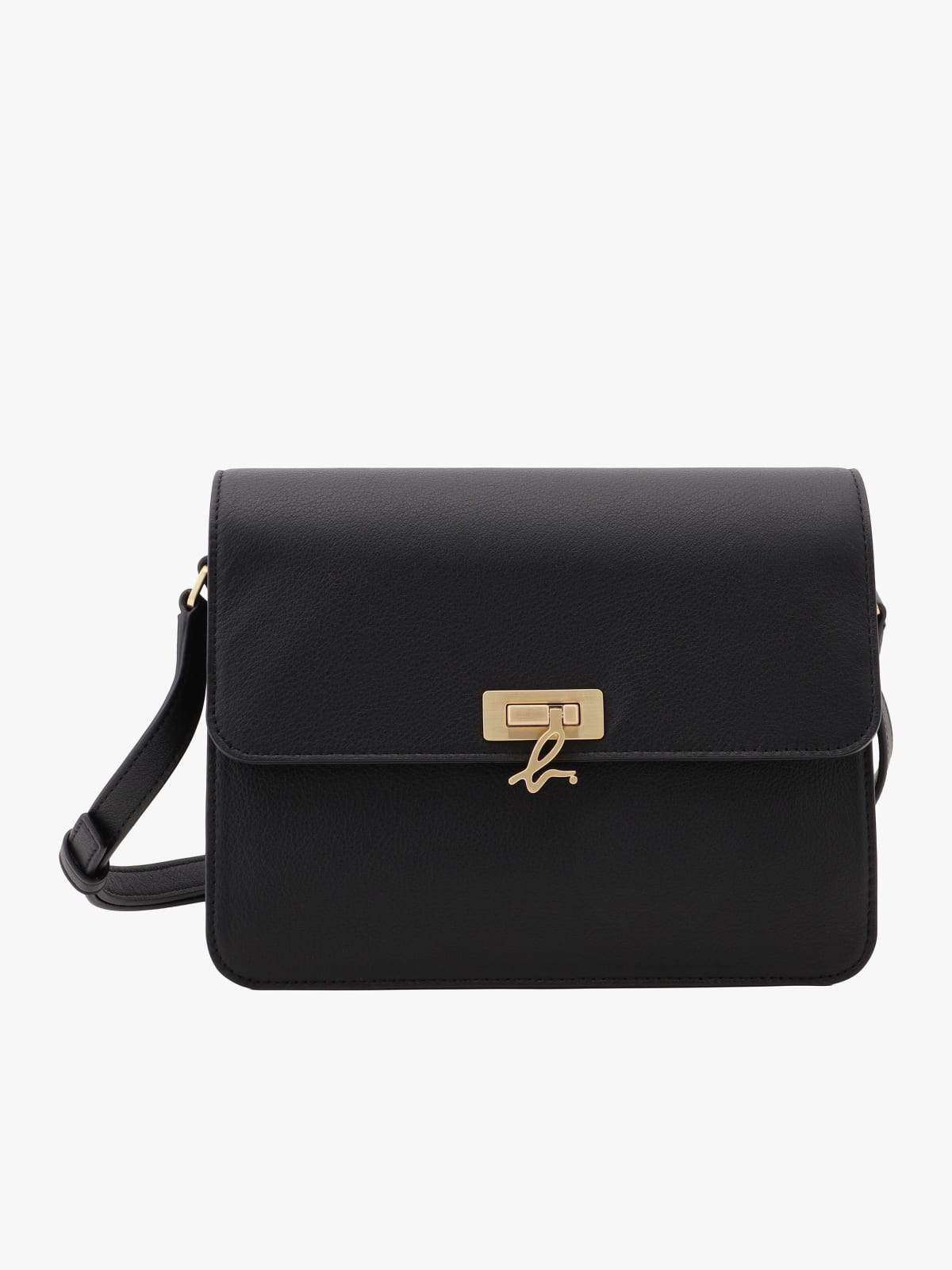 sac bandouli&egrave;re en cuir noir