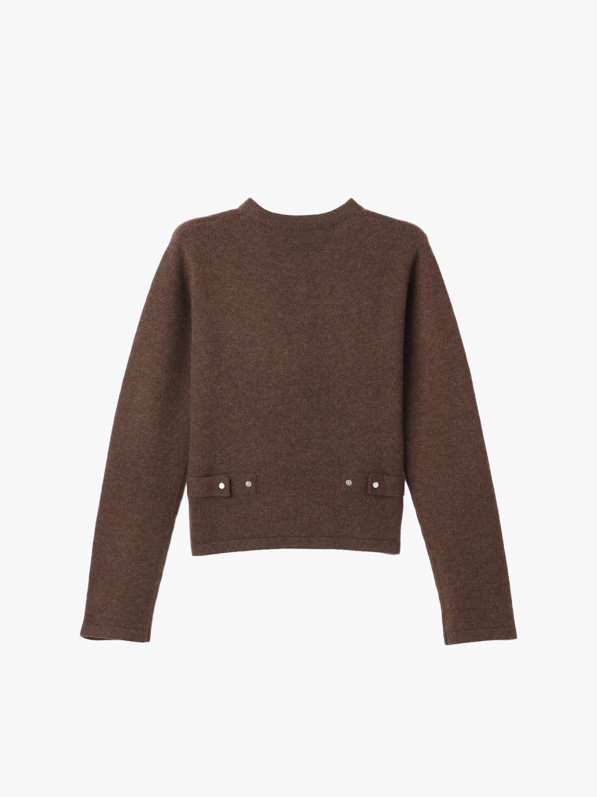 cardigan pression "12 ans" en cachemire marron