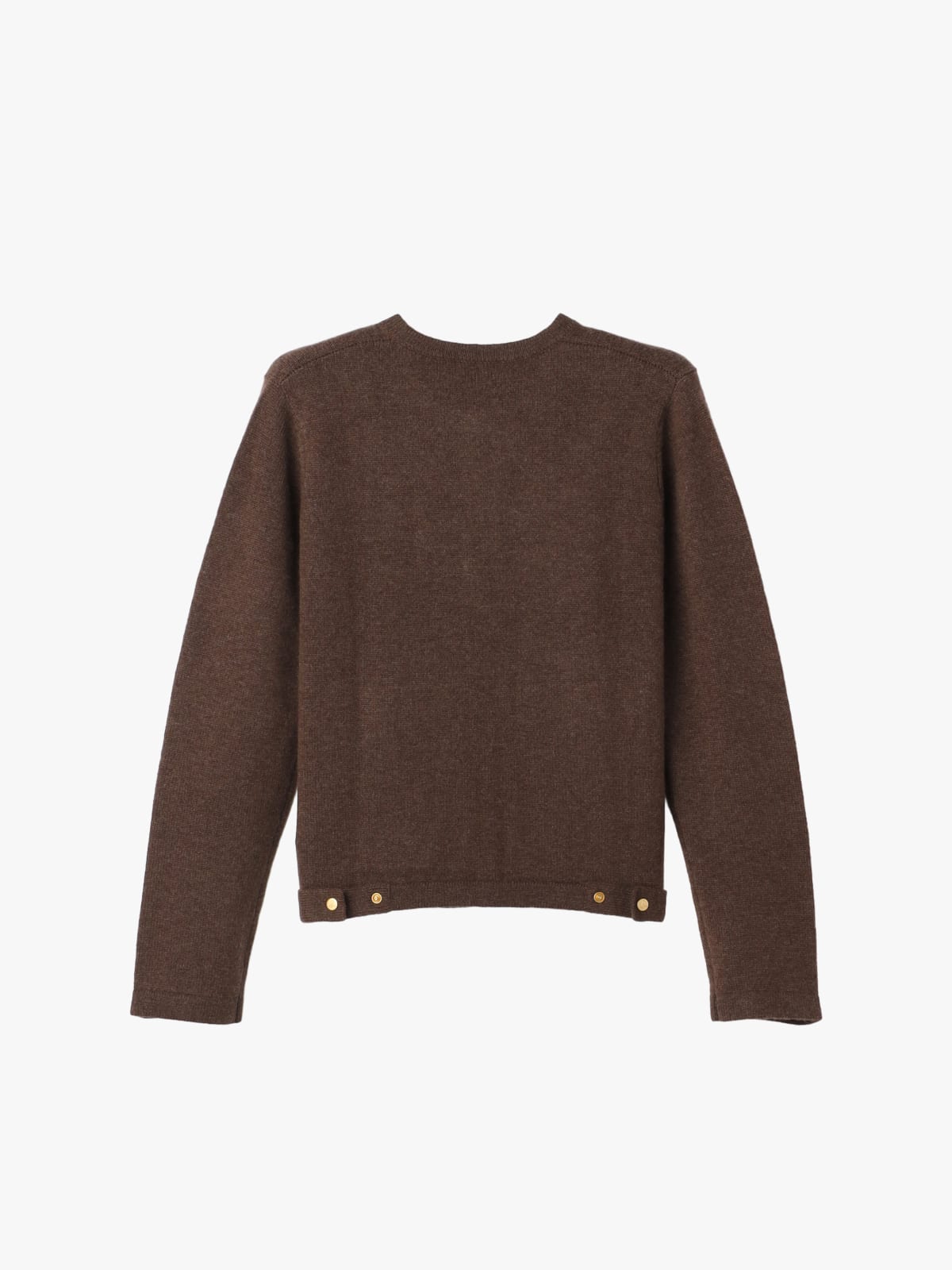 brown cashmere Zip pocket cardigan