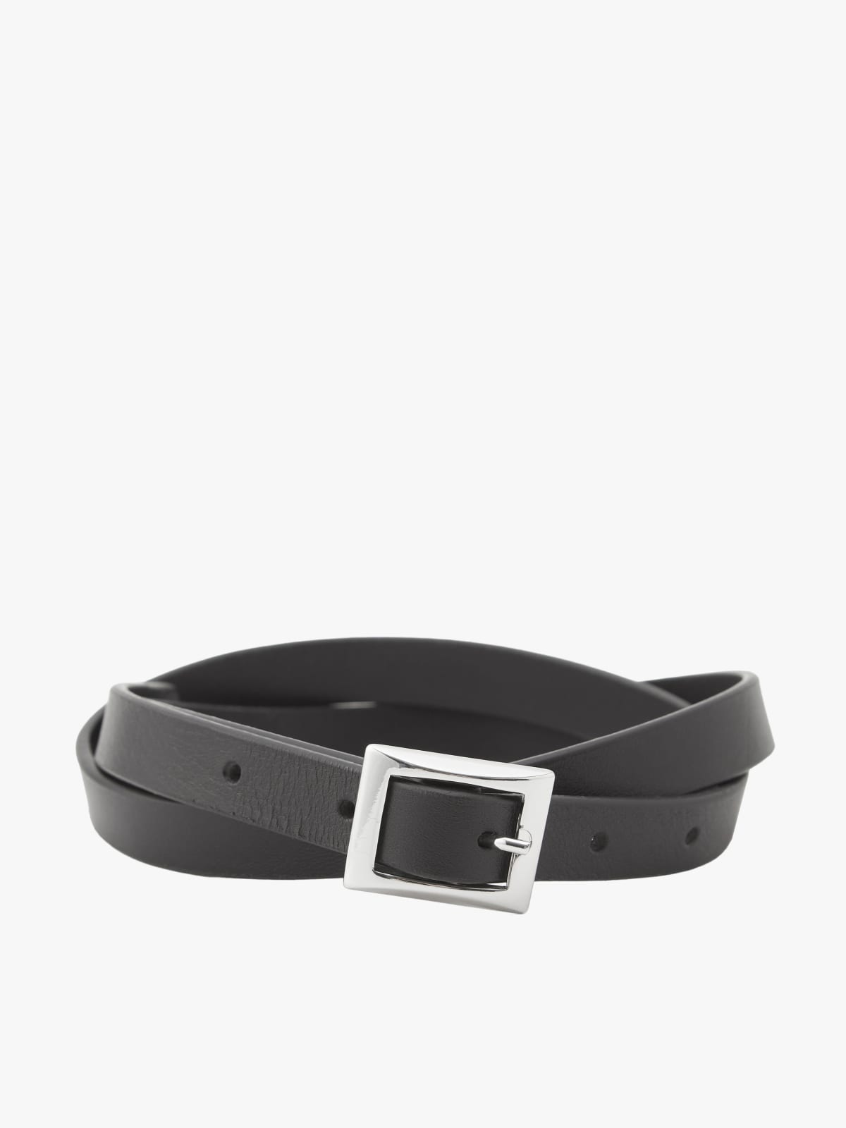 black leather Box belt
