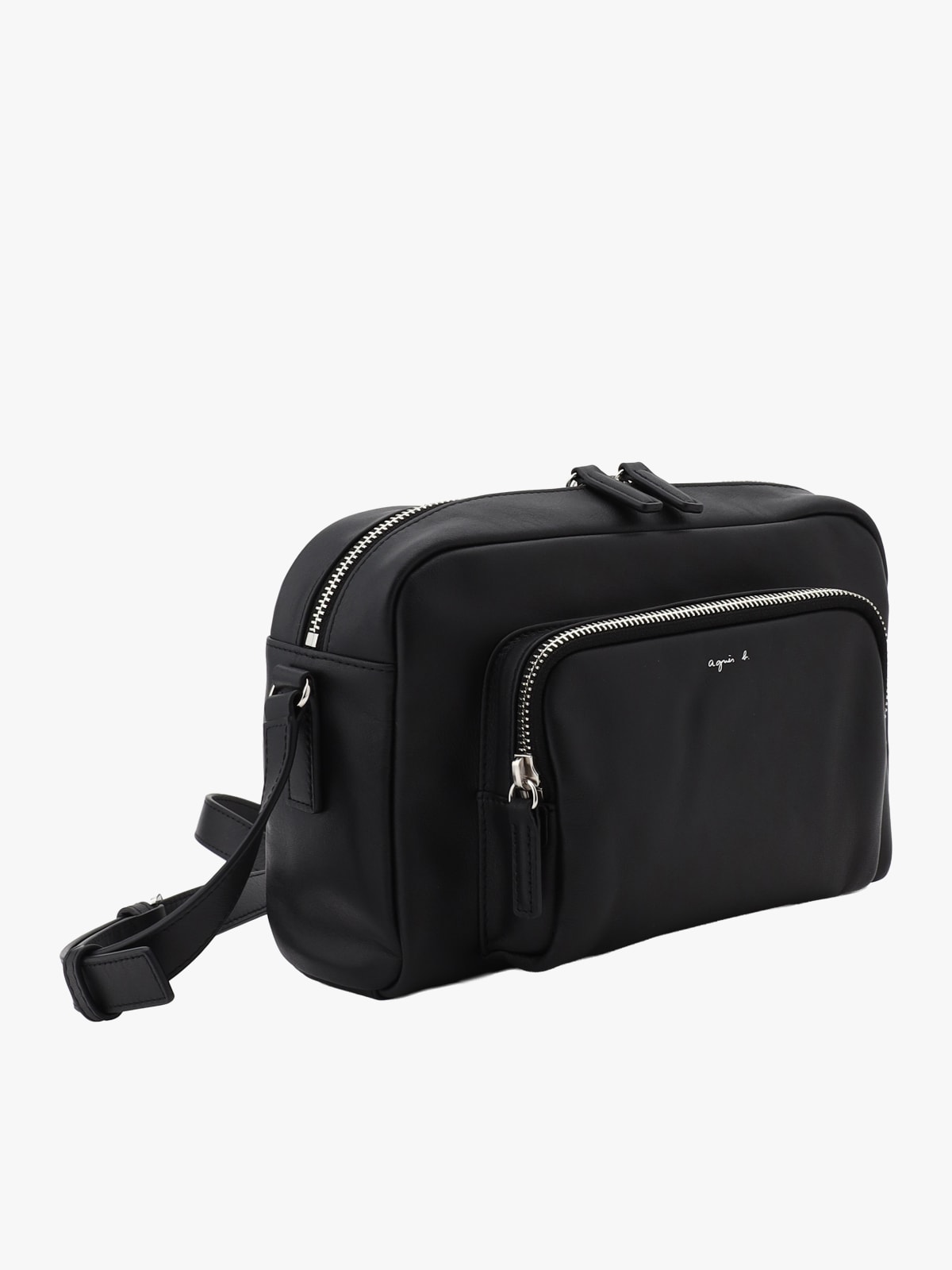 grand sac &eacute;paule en cuir noir image number 2