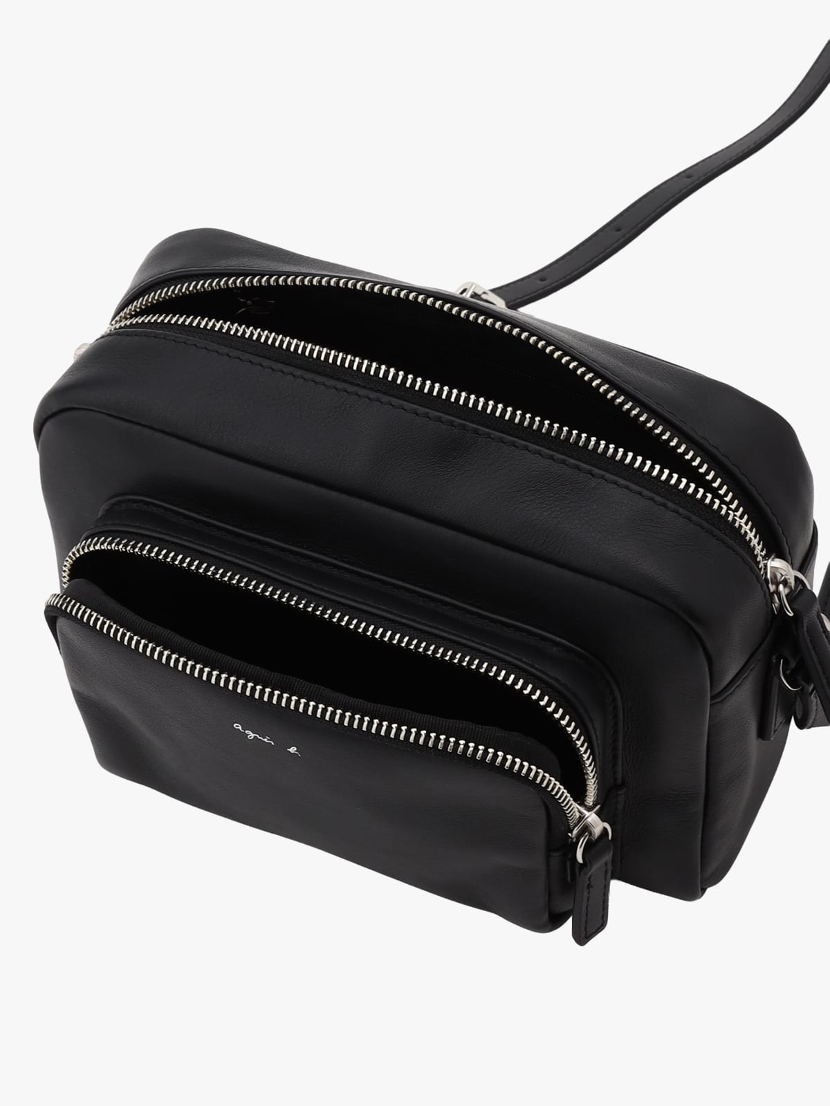 black leather shoulder bag image number 3