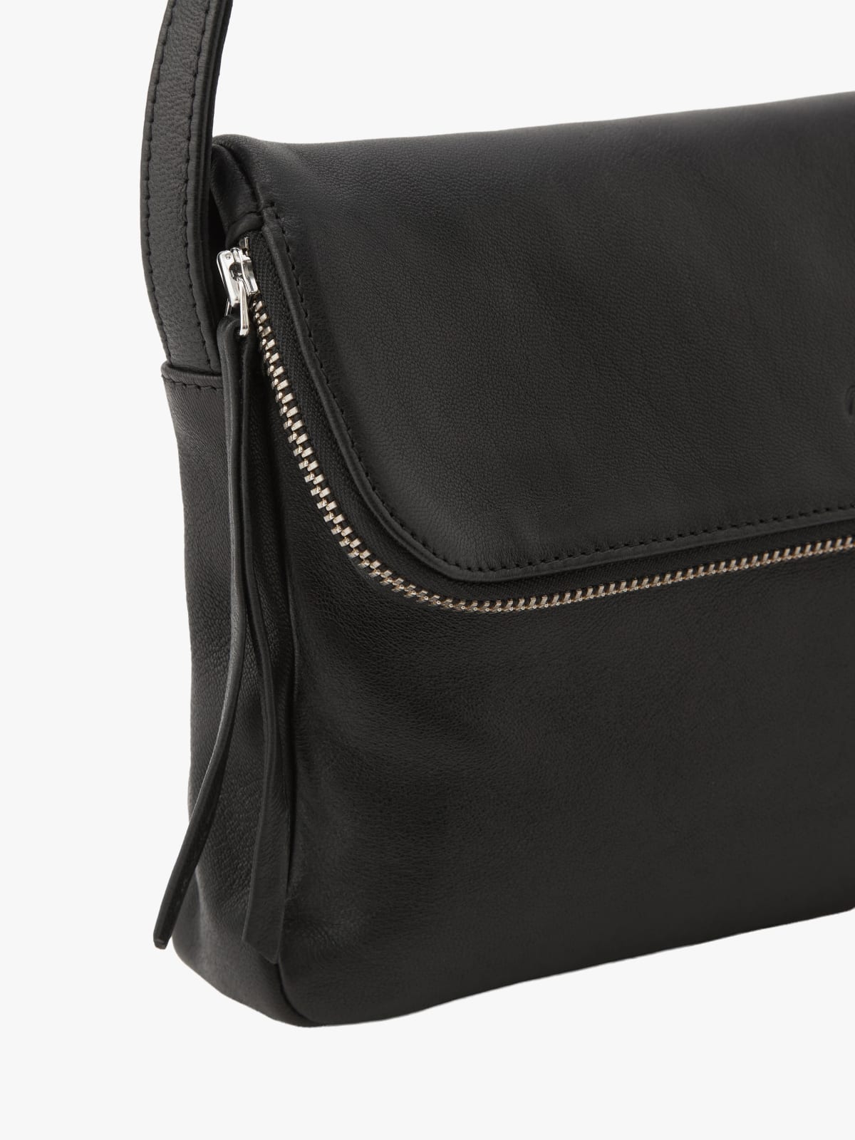 black Asya leather shoulder bag image number 3