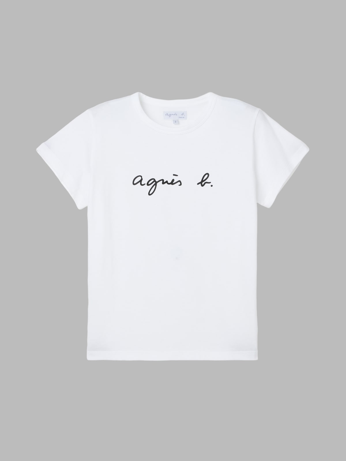 white cotton Brando "agn&egrave;s b." logo t-shirt