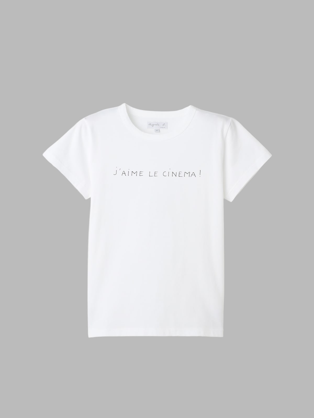 t-shirt Brando en jersey de coton s&eacute;rigraphie  "J'aime le cinema" blanc