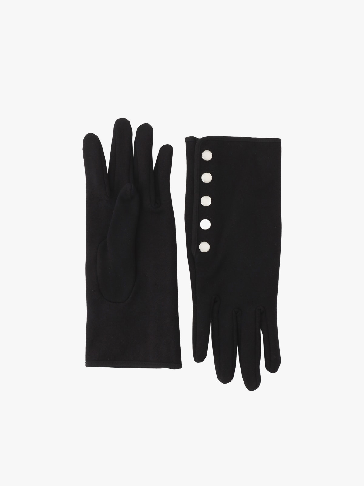 black snap gloves