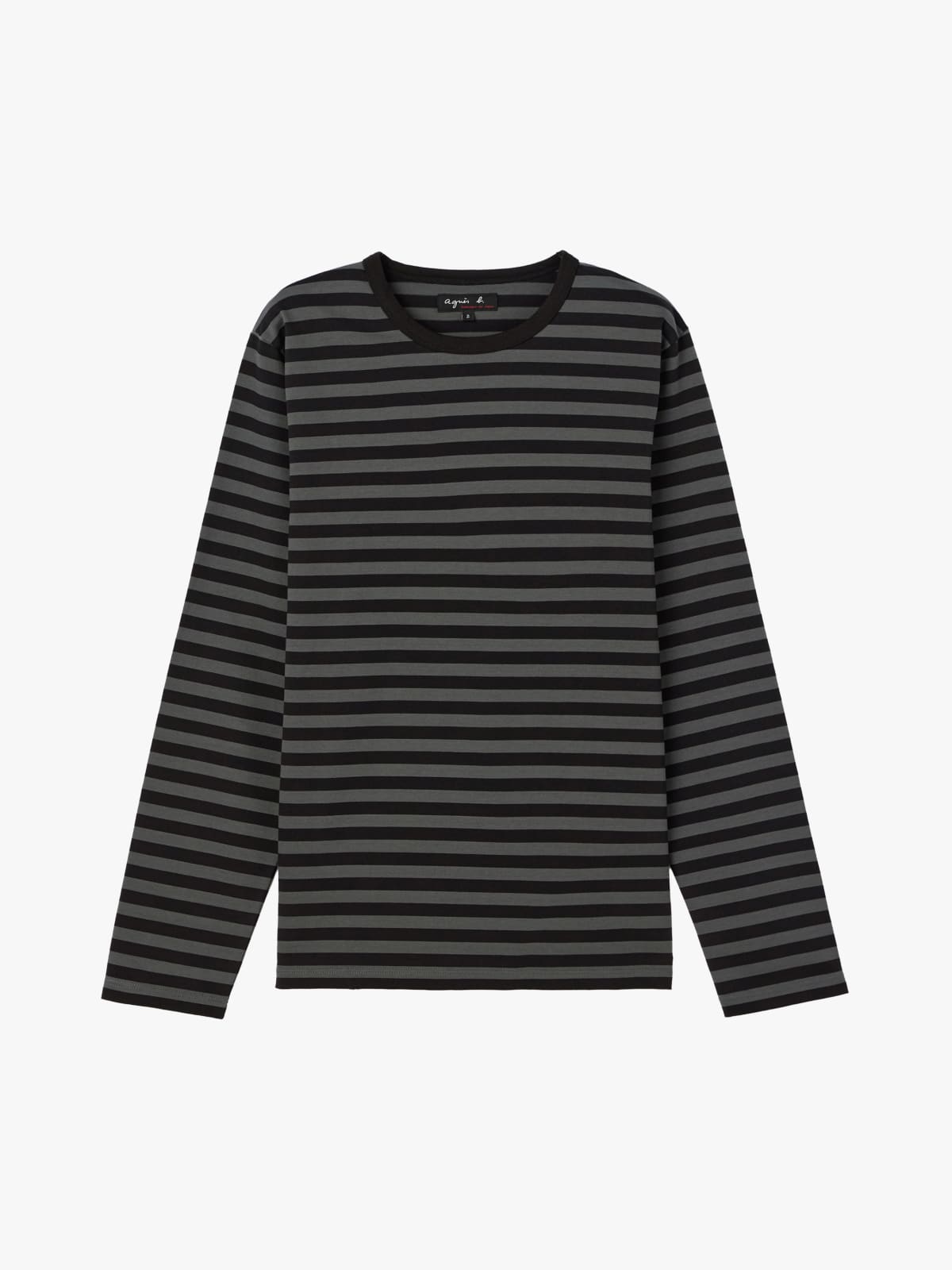 black and grey long sleeves striped Coulos t-shirt