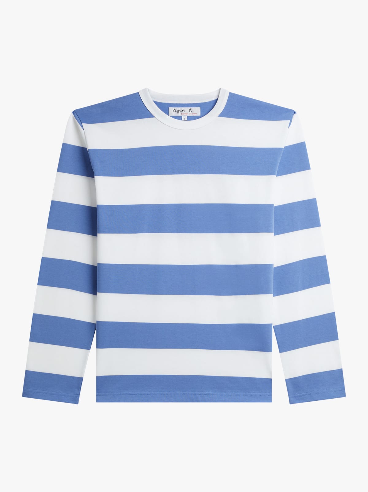 white and blue cotton jersey striped Mark t-shirt