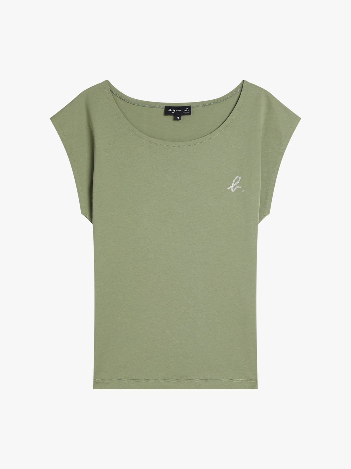 grey Source cotton jersey t-shirt with sparkly silver star screen print