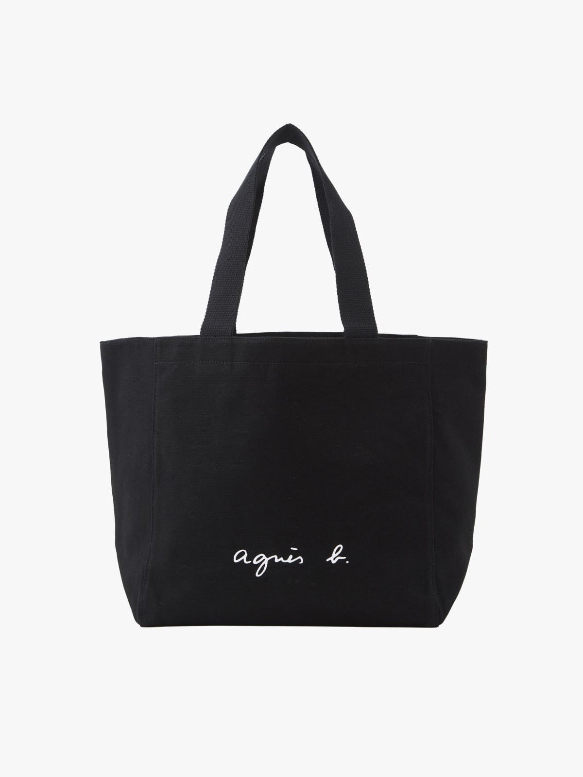 black cotton tote bag