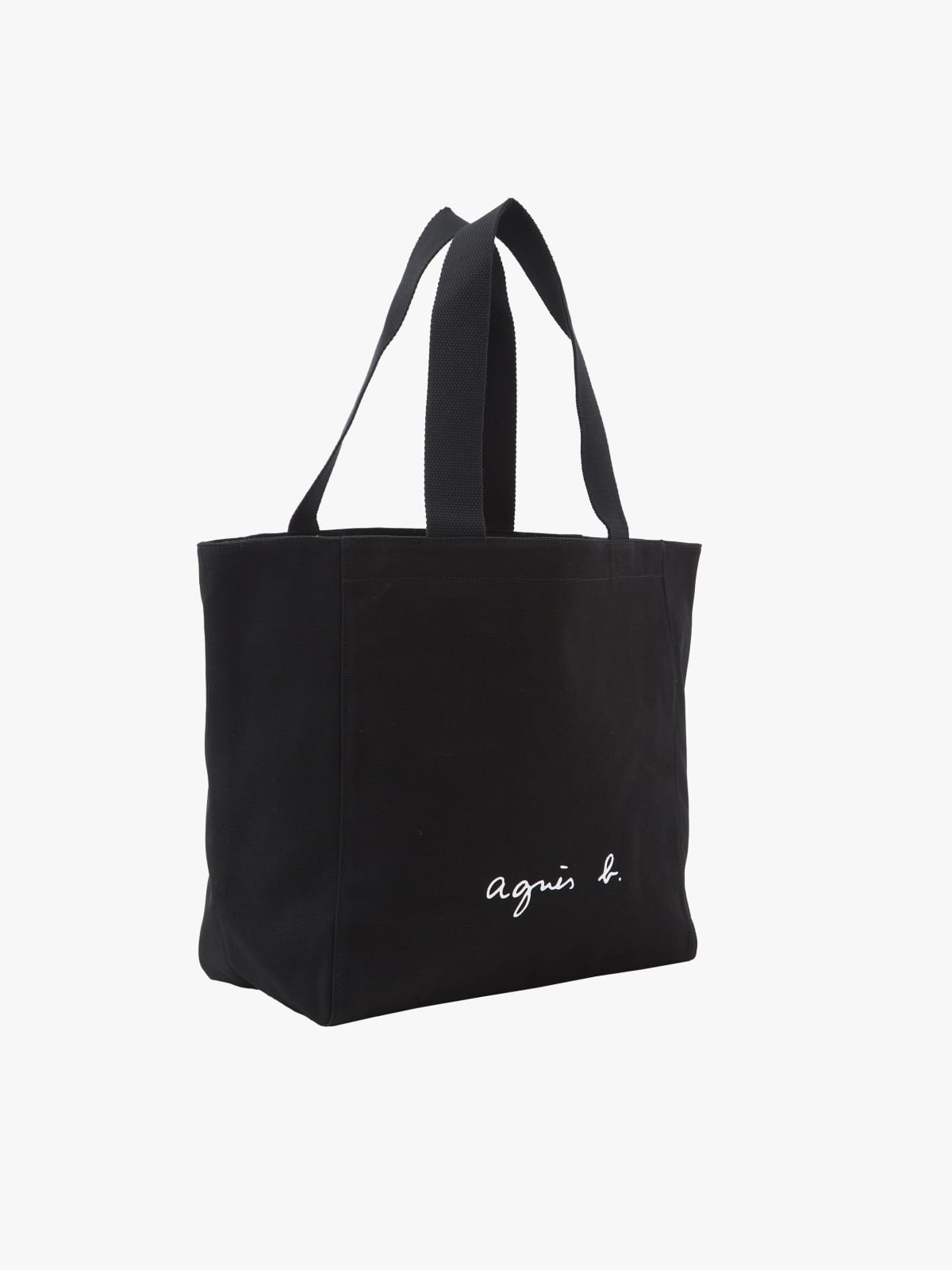 black cotton tote bag image number 2
