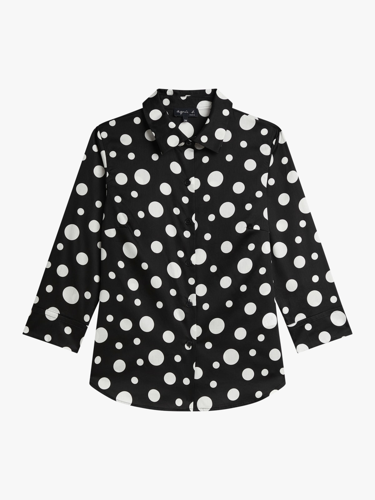 black Jasmine polka-dot cotton satin shirt