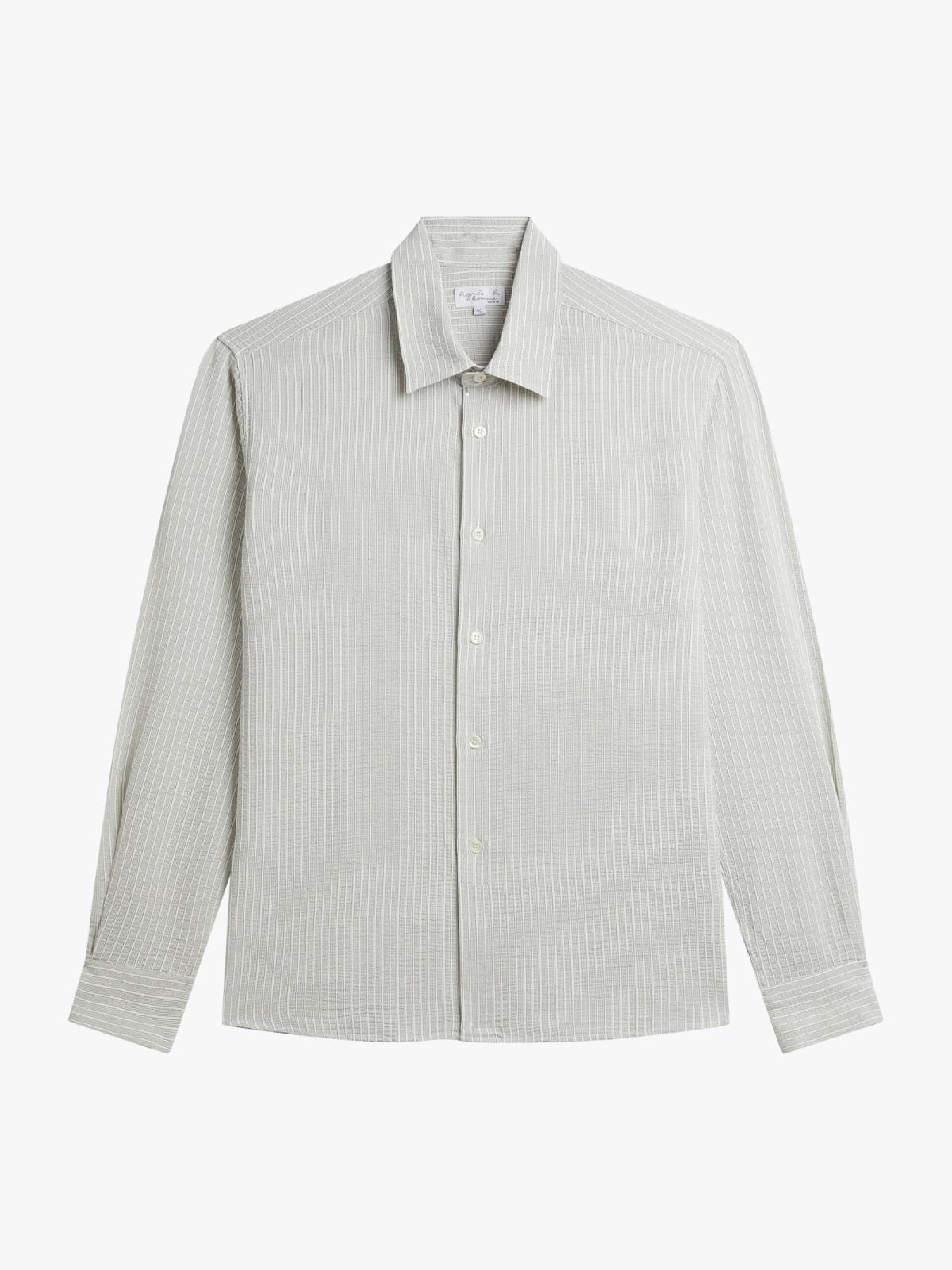 white Andy striped shirt in cr&ecirc;pe voile