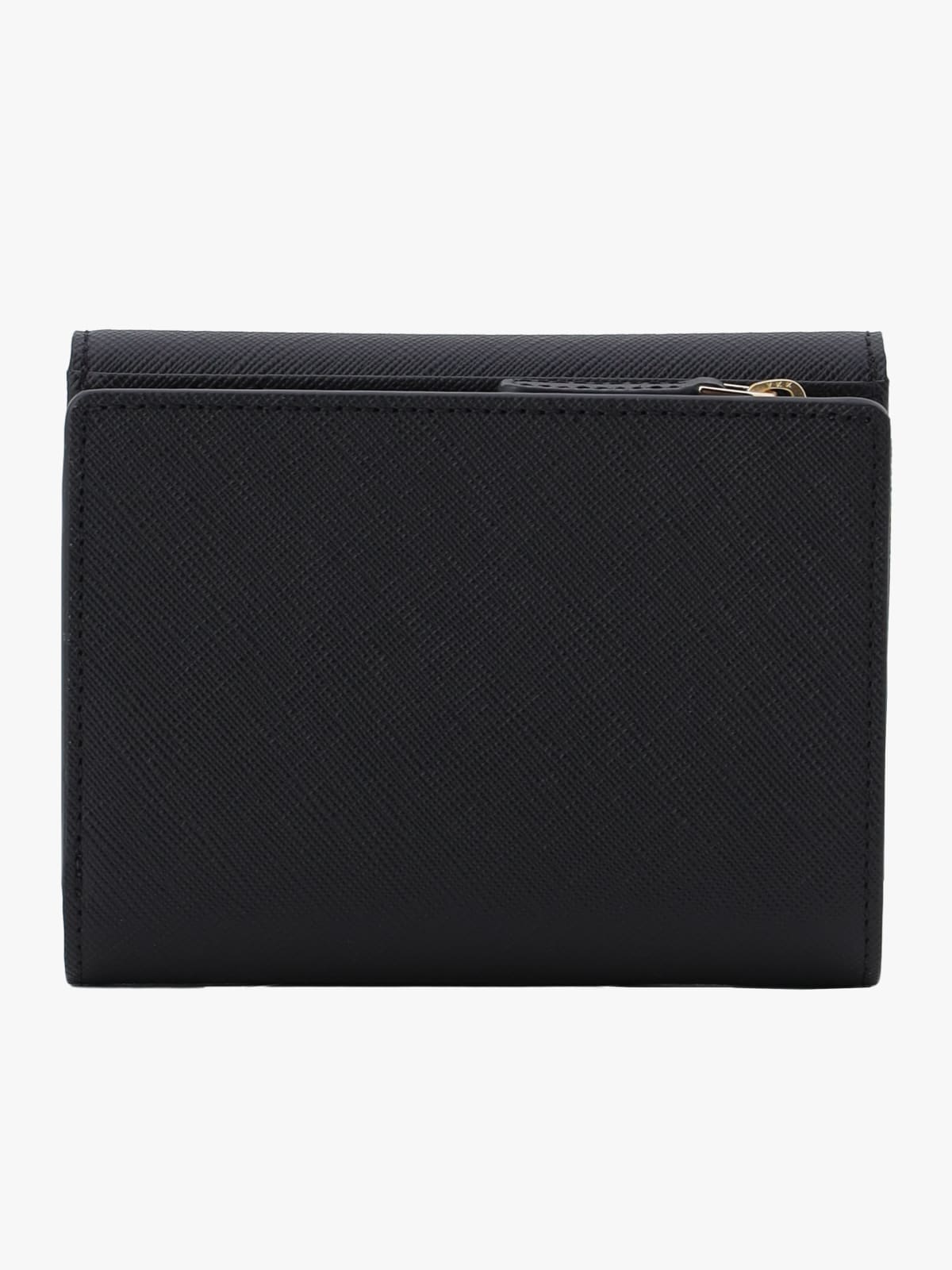 black folding leather wallet