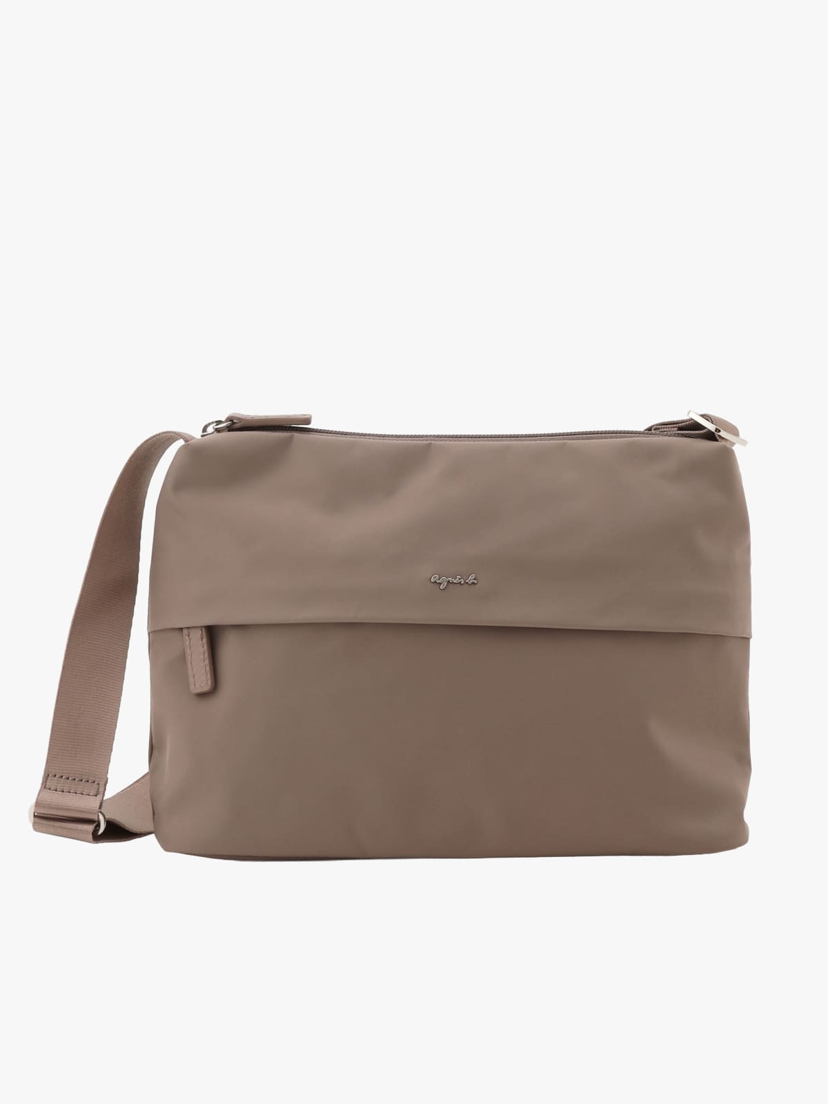 taupe nylon shoulder bag