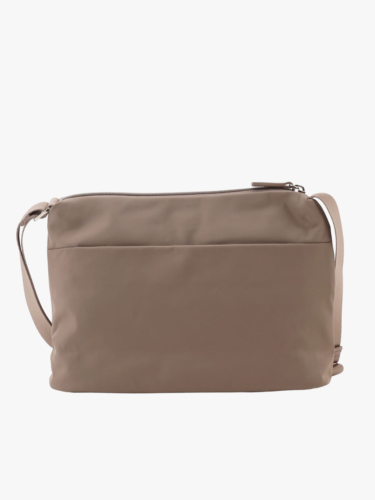 taupe nylon shoulder bag