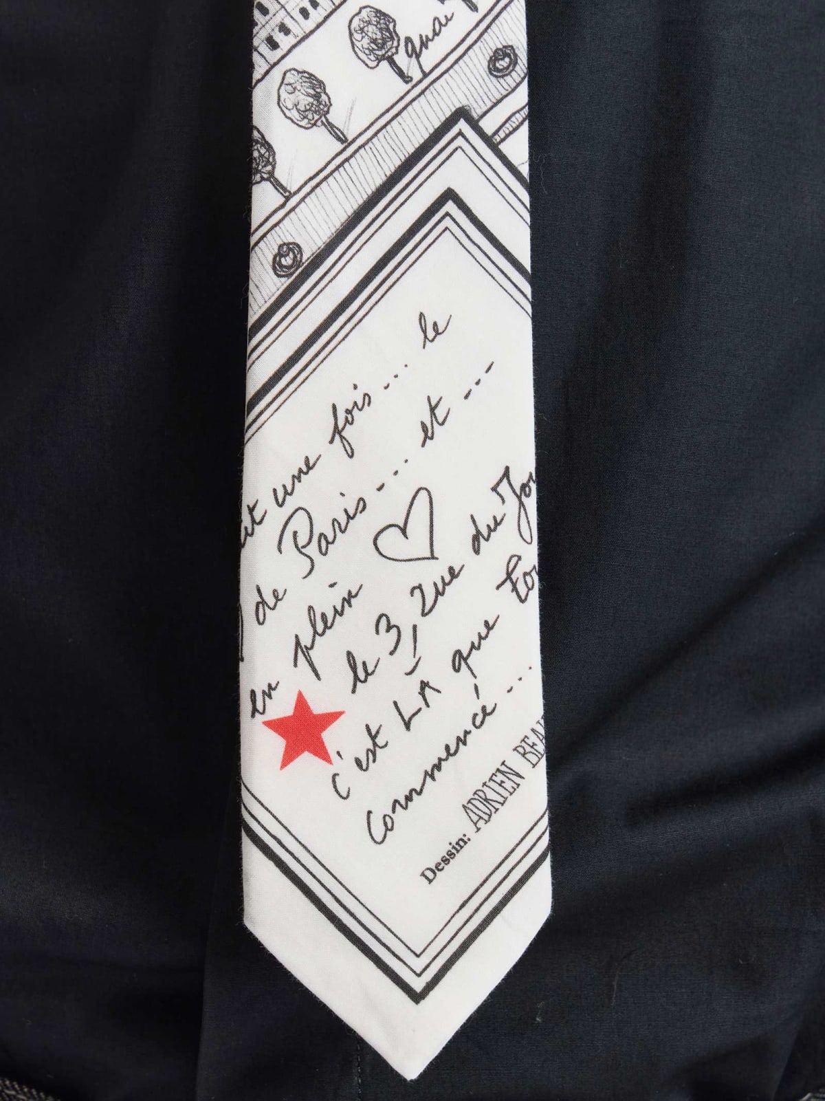 Rue du Jour white cotton tie image number 2