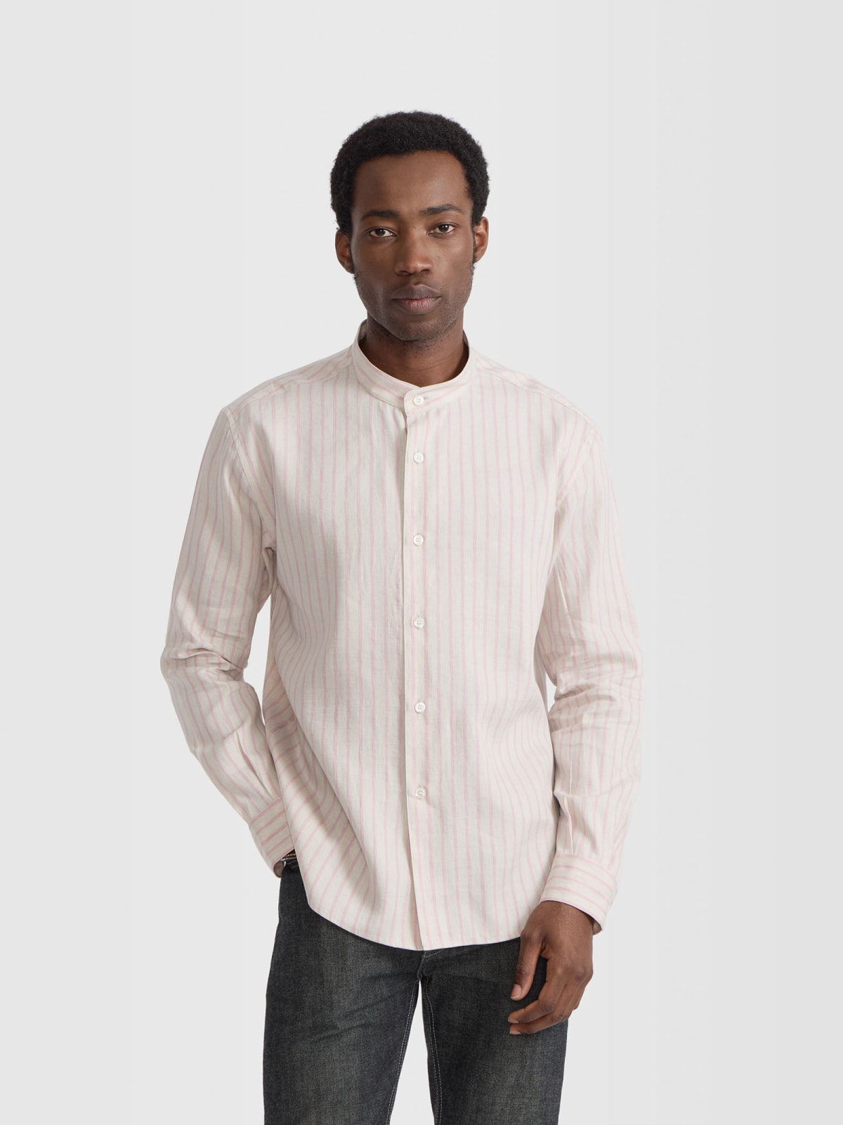 pink Ouran striped linen shirt