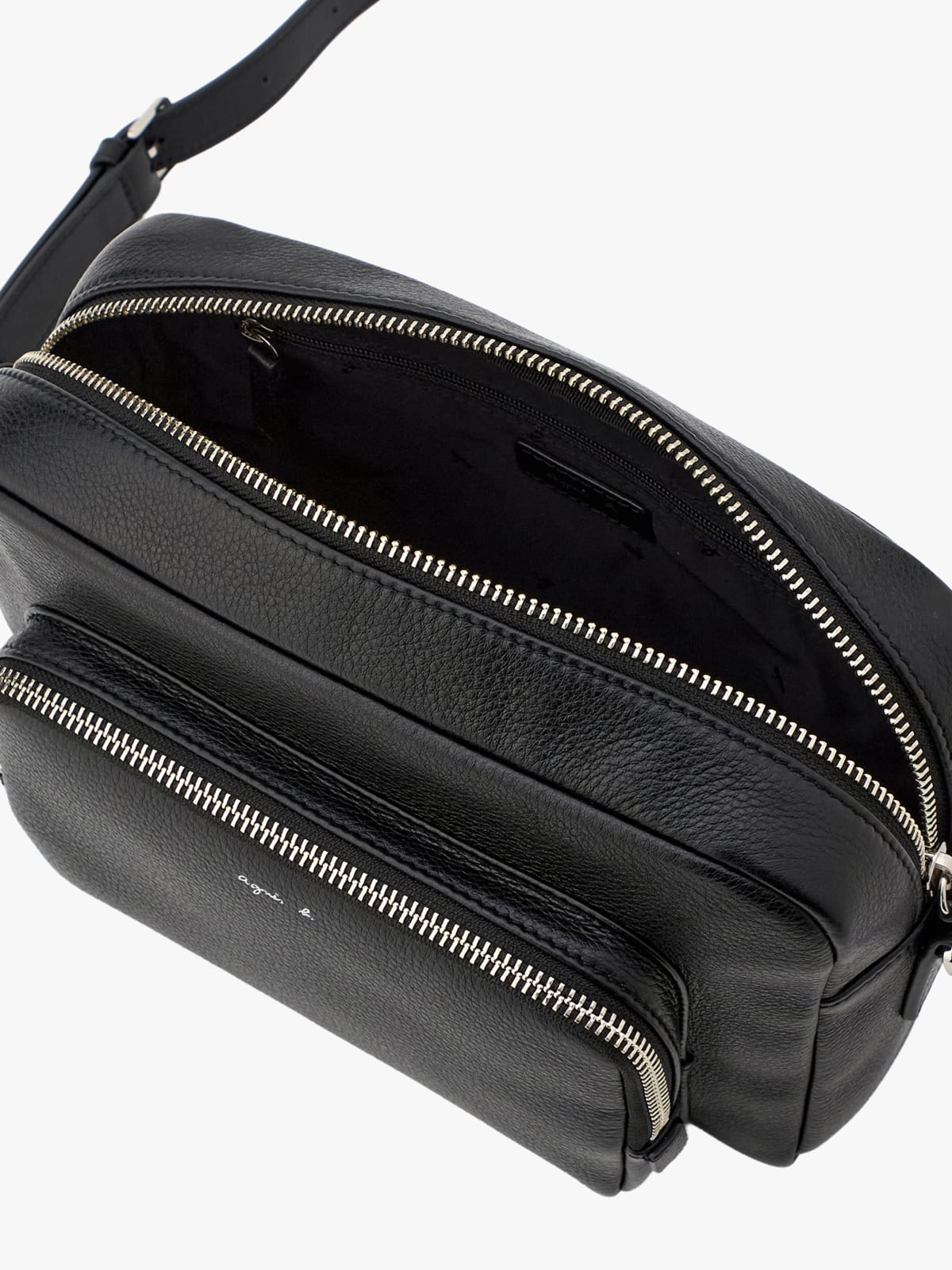 black leather shoulder bag image number 3