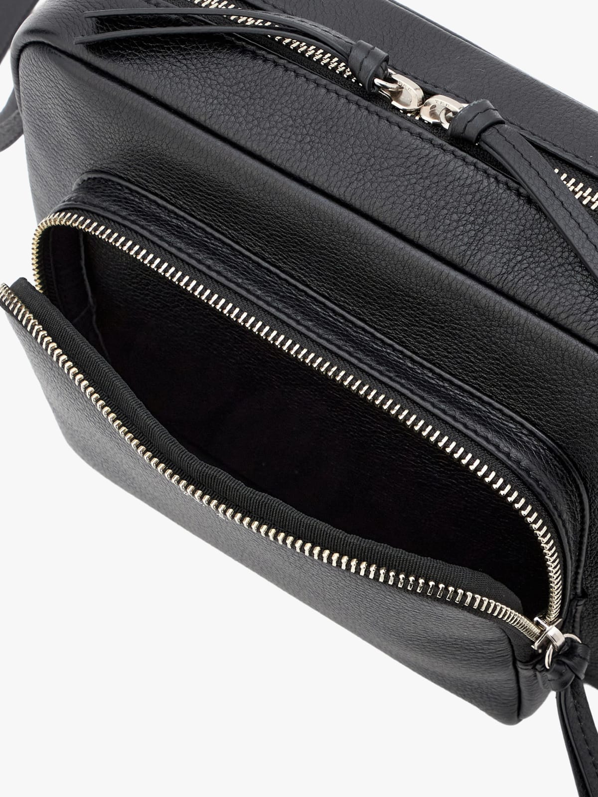 black leather shoulder bag image number 4