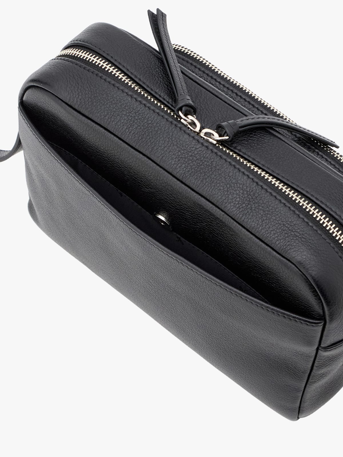black leather shoulder bag image number 5