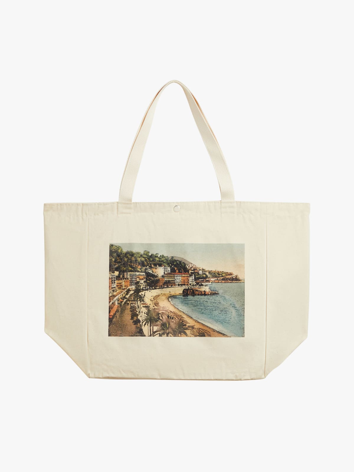 white Nice tote bag in ecru cotton