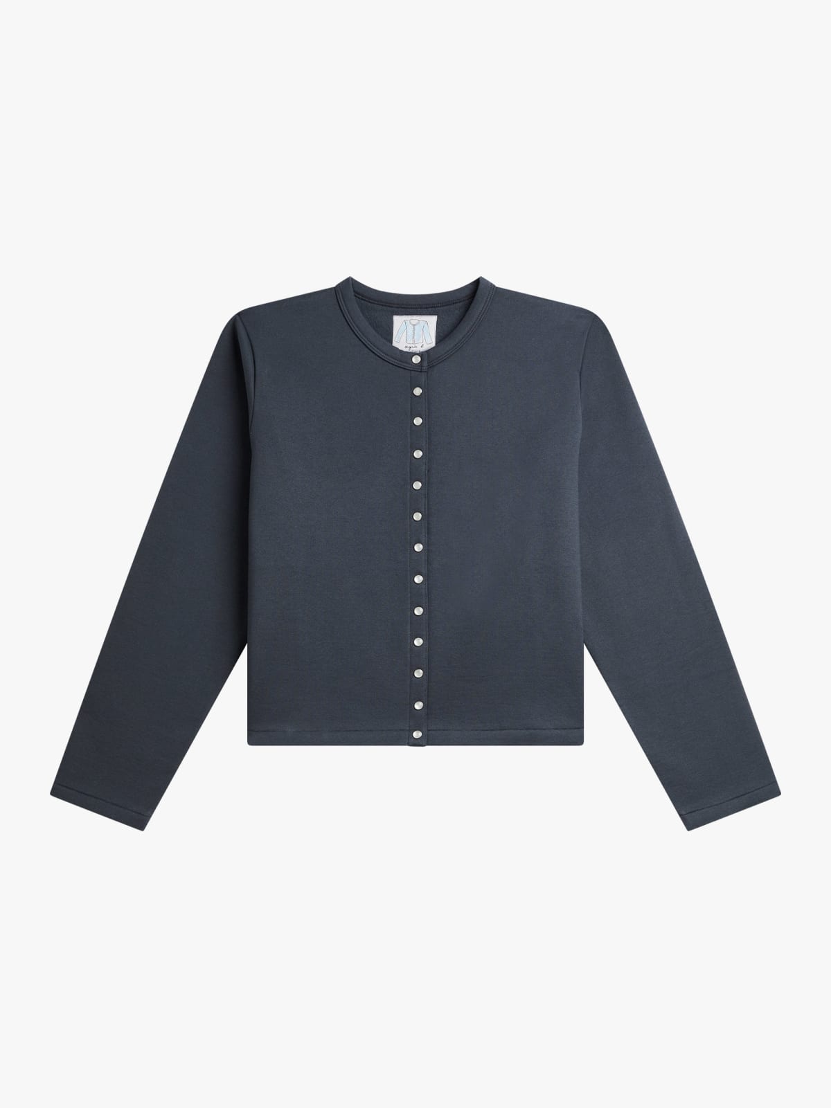 cardigan pressions en molleton de coton gris