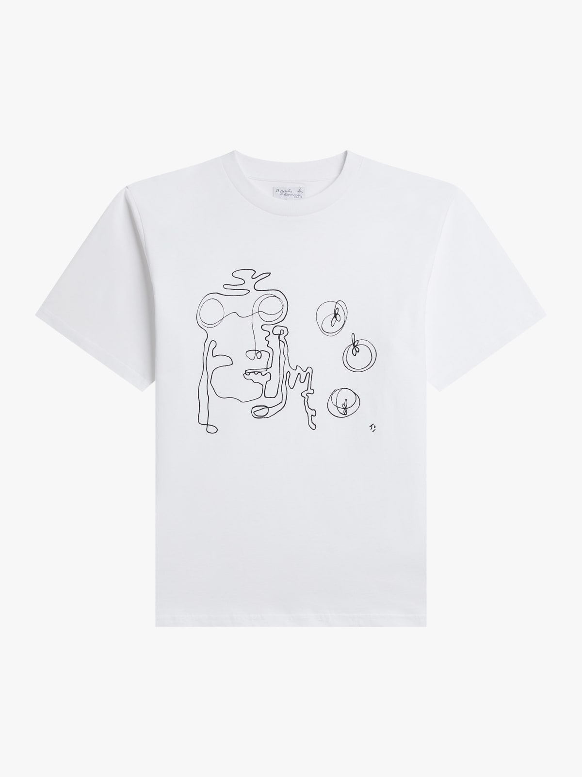 white Mark cotton jersey t-shirt by artist Jean-Christophe Bisson