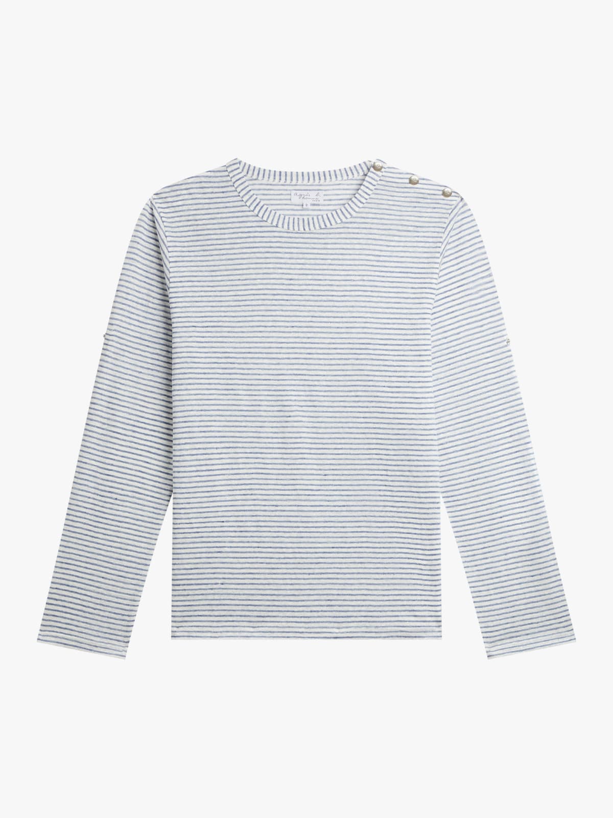 blue Epoxy linen jersey t-shirt with stripes