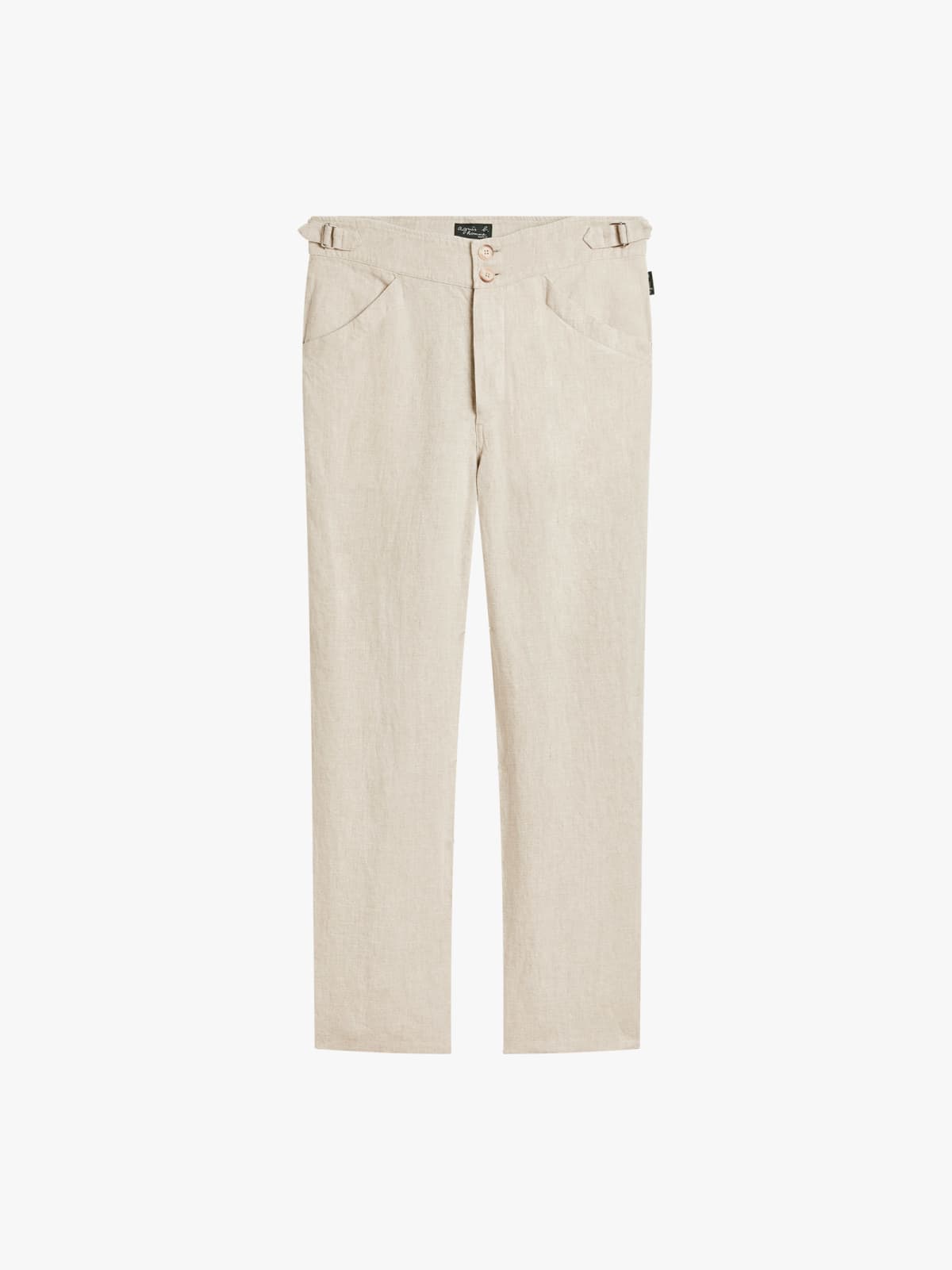pantalon Belleville en lin beige