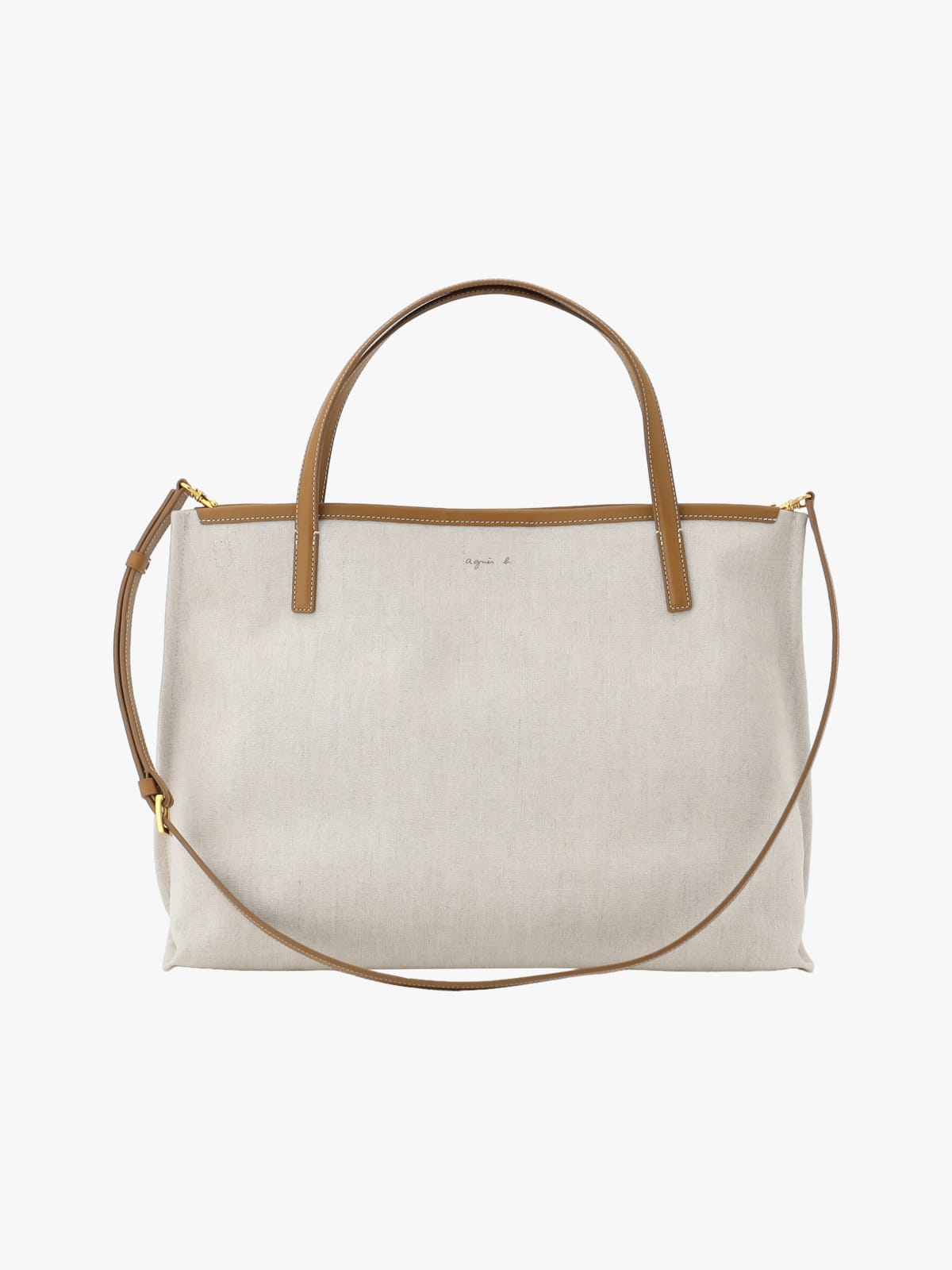 shoulder bag in linen and cotton