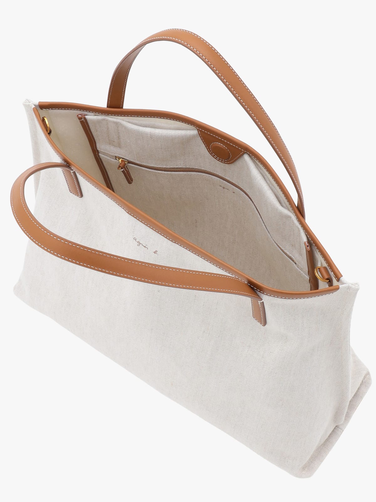 shoulder bag in linen and cotton image number 3