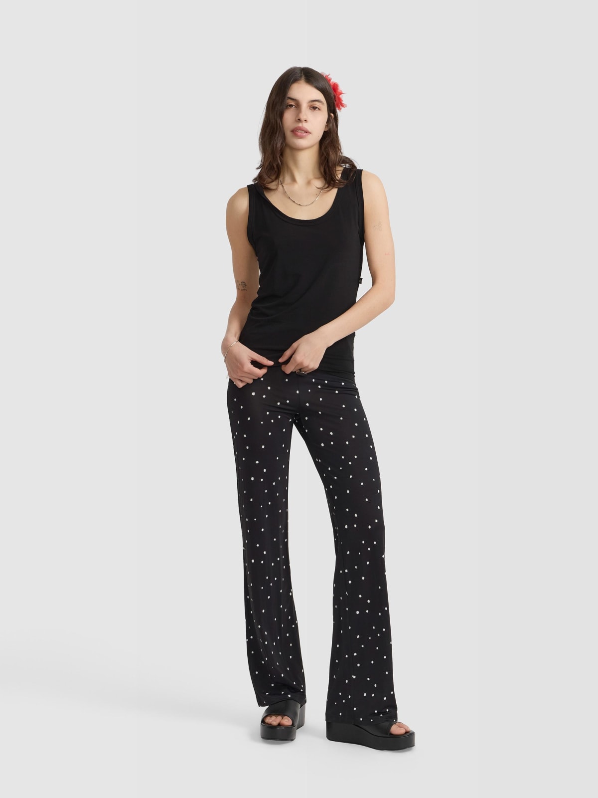 black Gaston jersey cr&ecirc;pe tank top