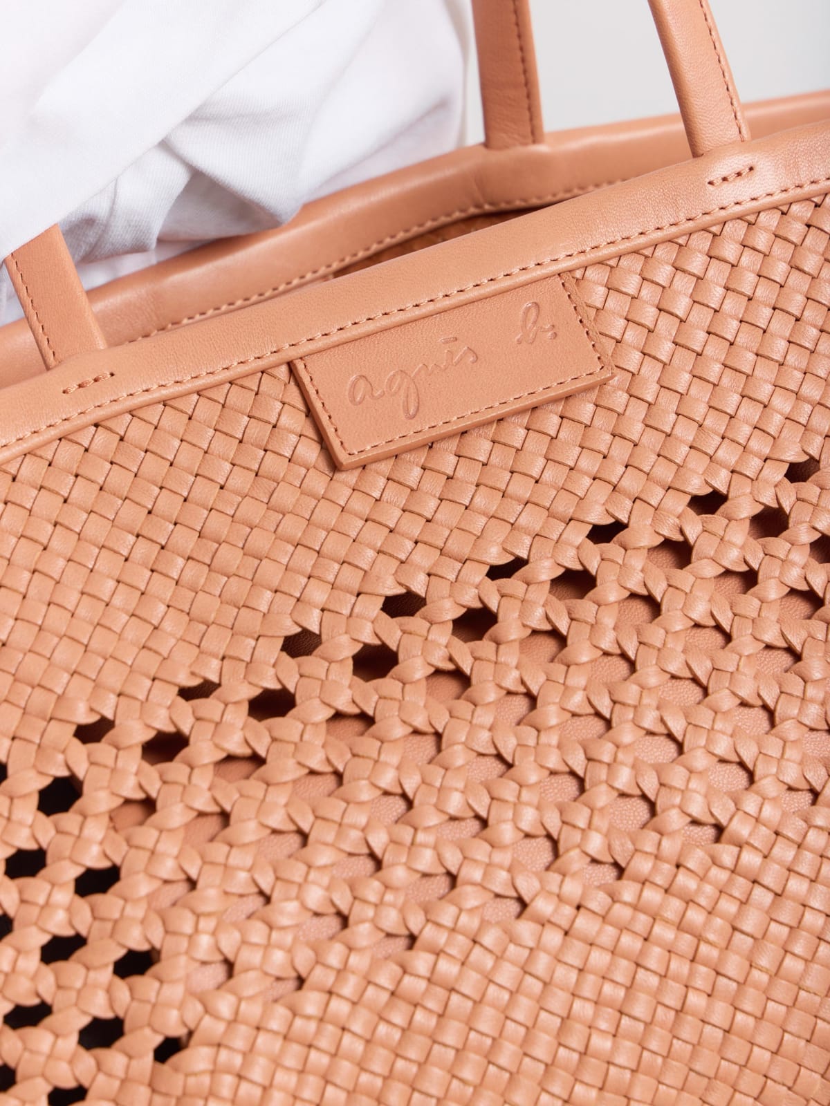 sac tresse Laurence en cuir corail