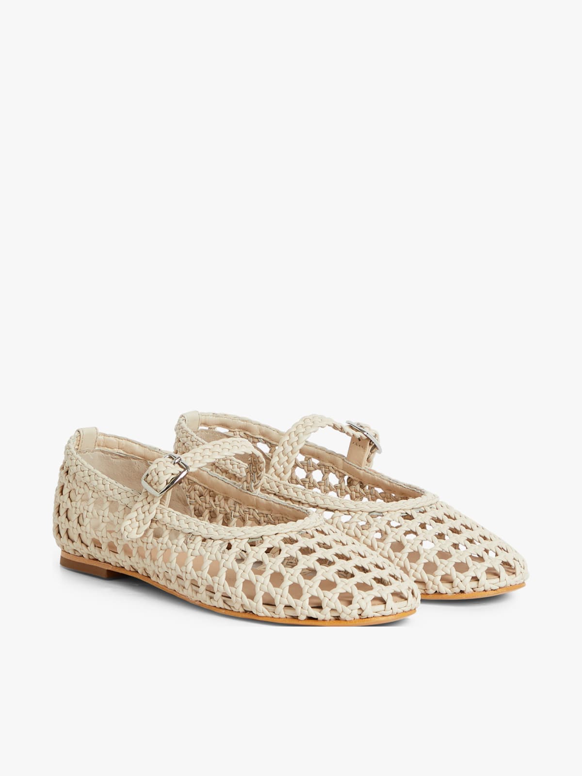 white Ginee cowhide Mary Janes