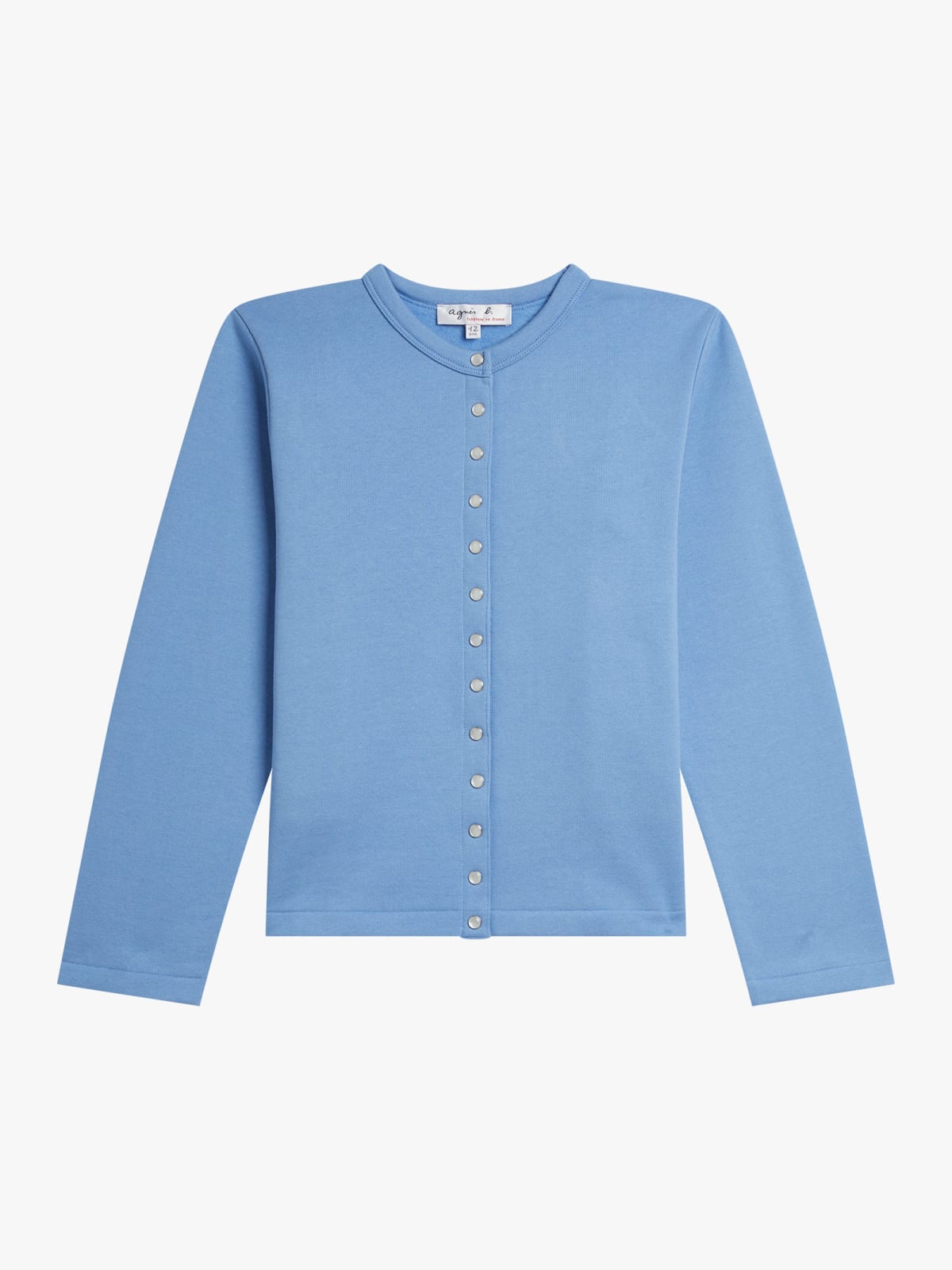 cardigan 12 ans en molleton de coton bleu