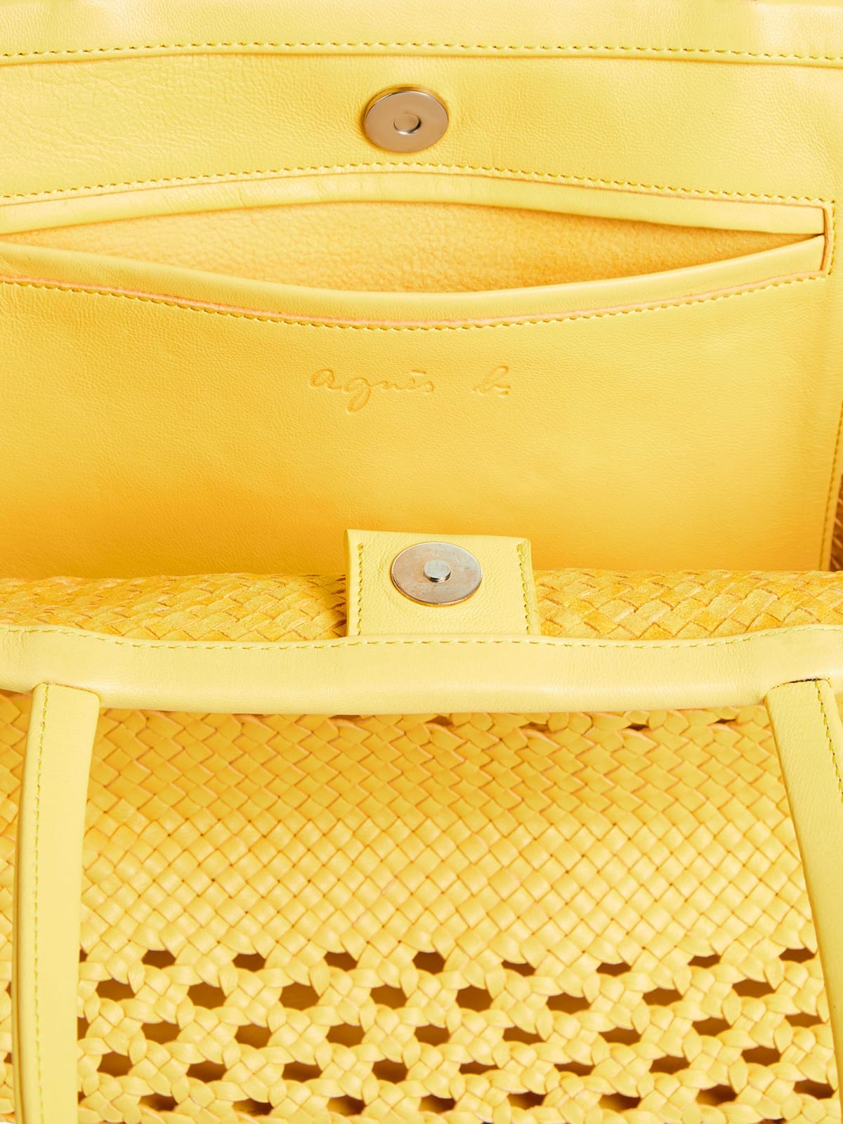 sac tresse Laurence en cuir jaune image number 3