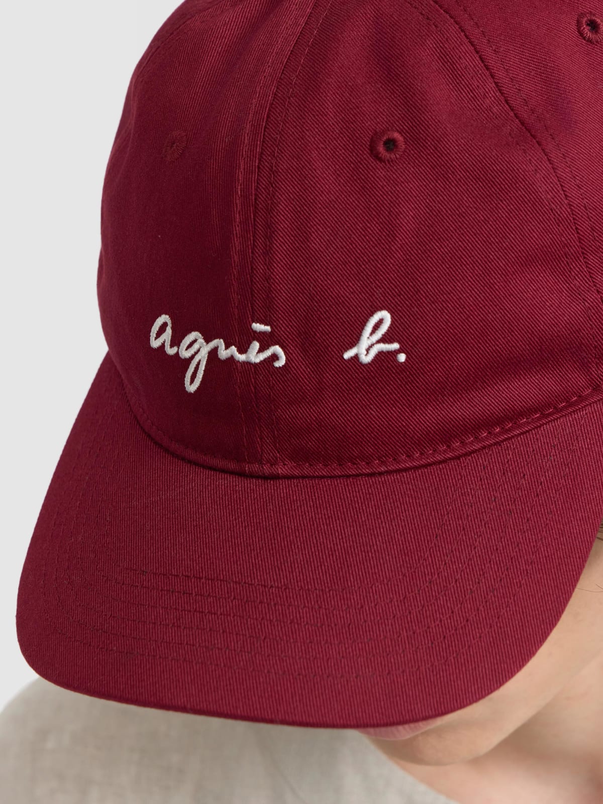 red embroidered "agn&egrave;s b." cap image number 2