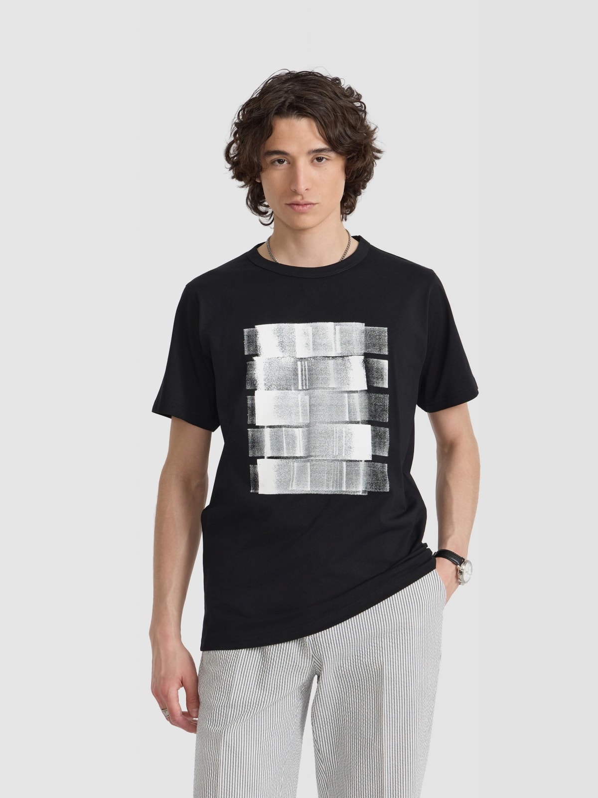 t-shirt Brando en coton s&eacute;rigraphi&eacute; artiste Alexis Cladi&egrave;re blanc