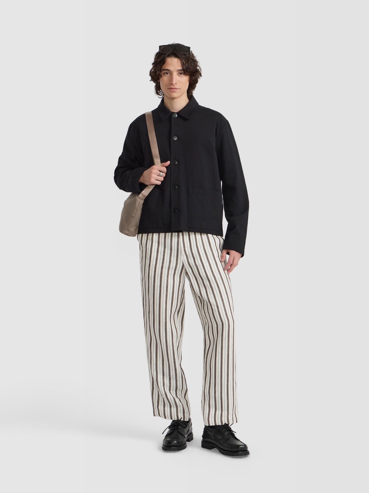 cardigan Alberto en jersey de coton noir