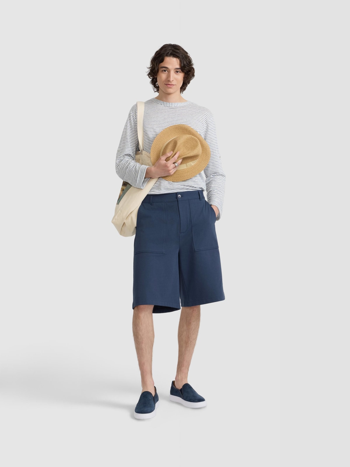 blue Leandre cotton jersey bermuda shorts