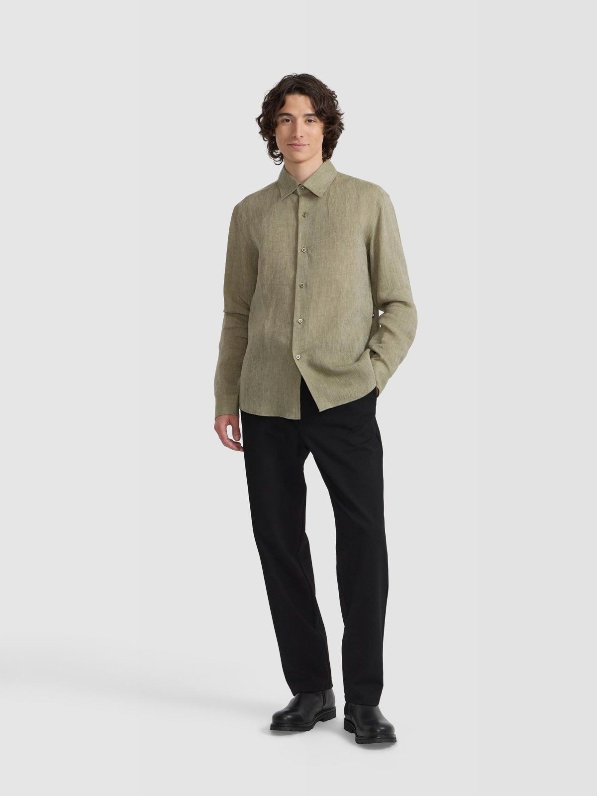 green Thomas shirt in linen