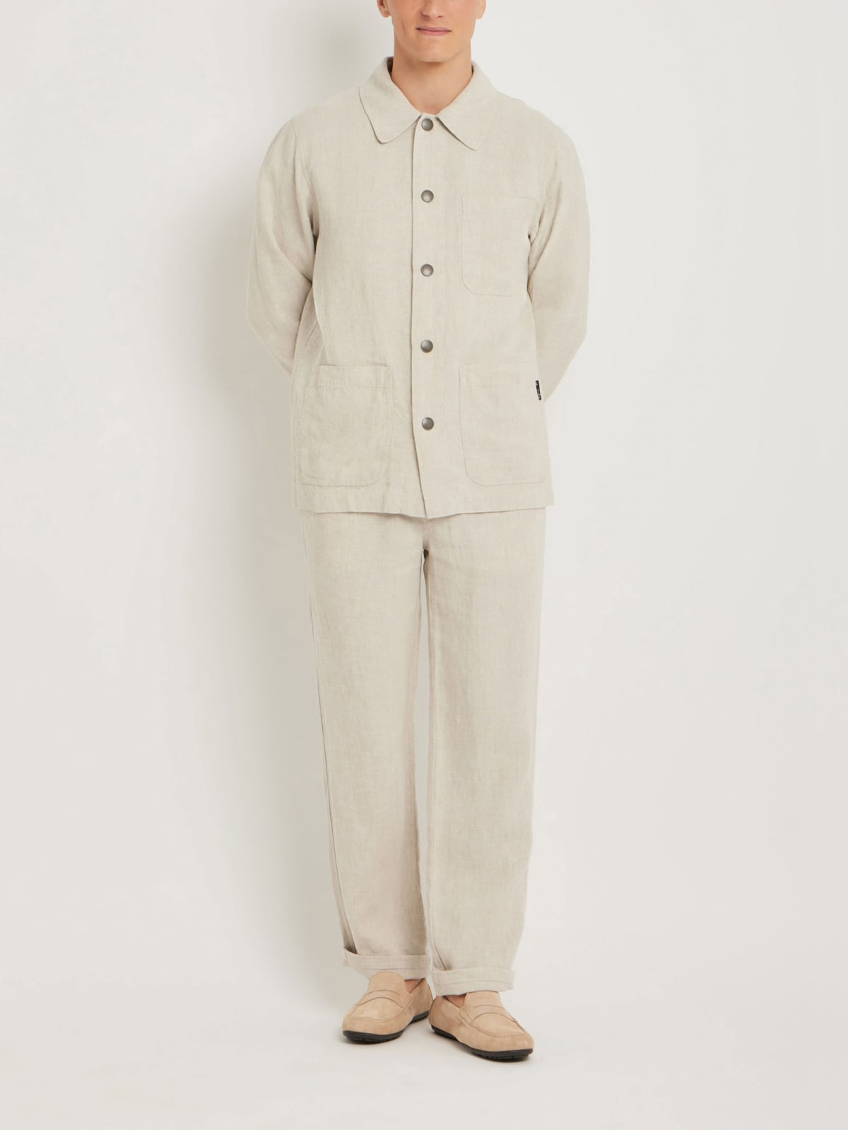 veste Sanshui en lin beige