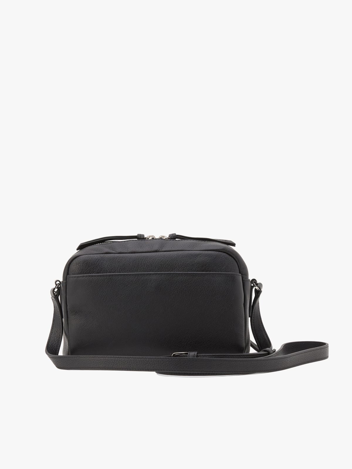 sac bandouli&egrave;re en cuir noir image number 1