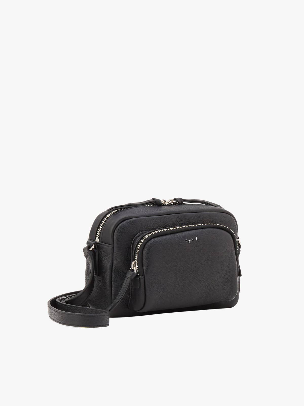 sac bandouli&egrave;re en cuir noir image number 2