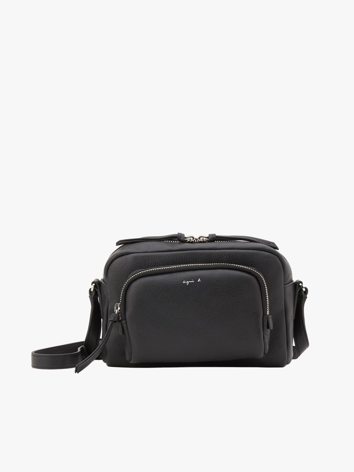 sac bandouli&egrave;re en cuir noir