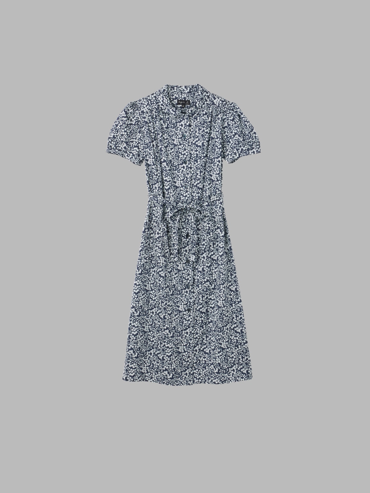printed cotton satin shirt dress