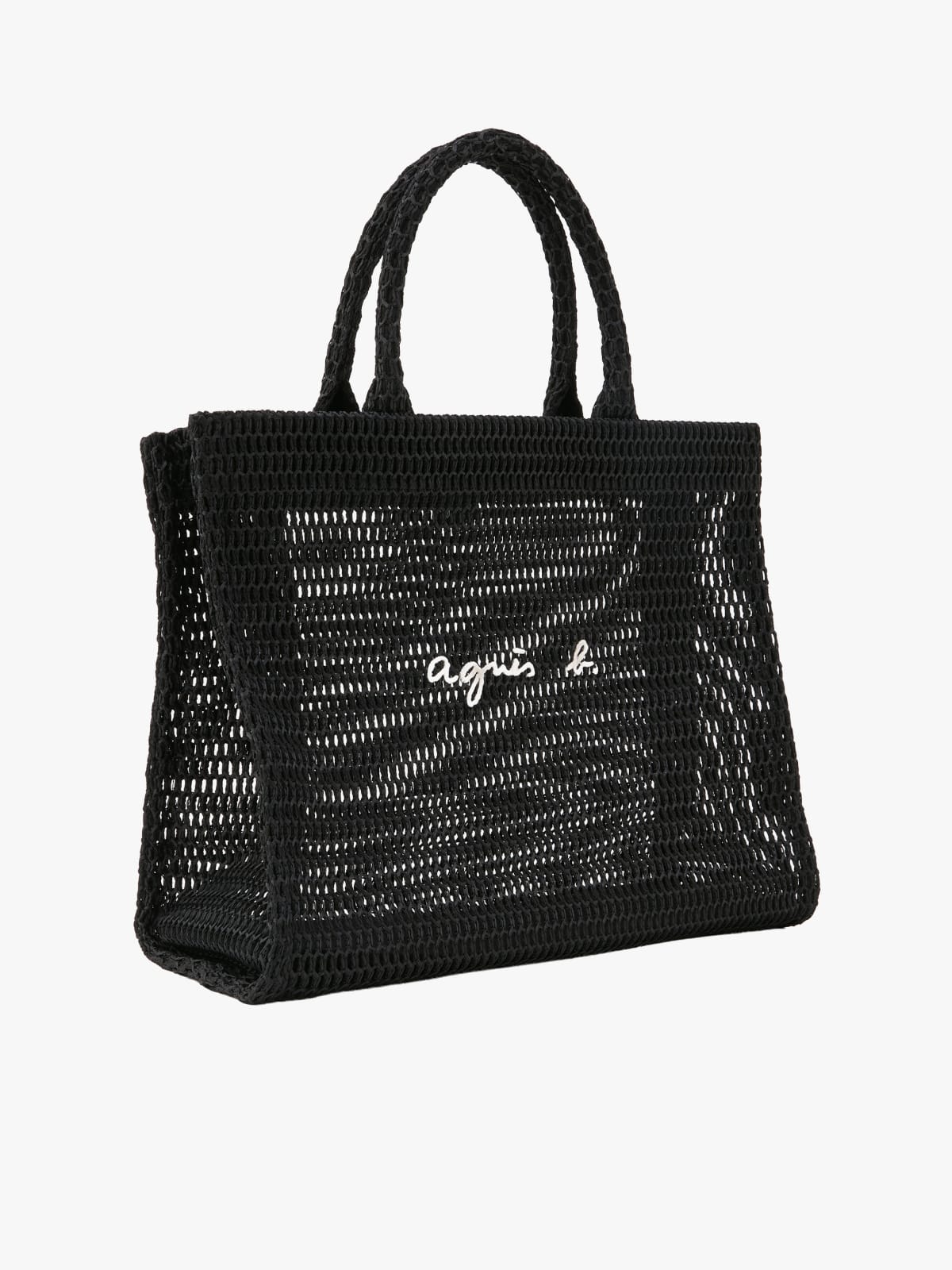 black mesh tote bag image number 2