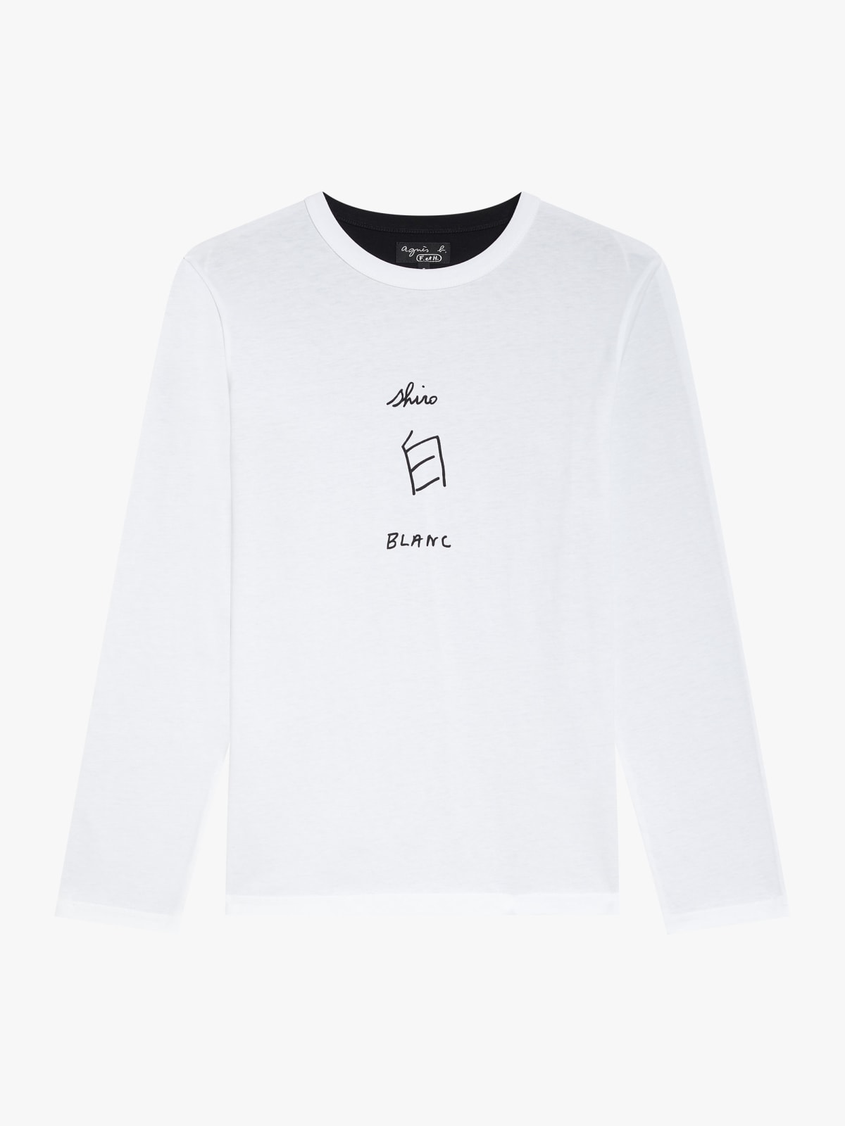 t-shirt Oppo Le Mixte en coton blanc et noir