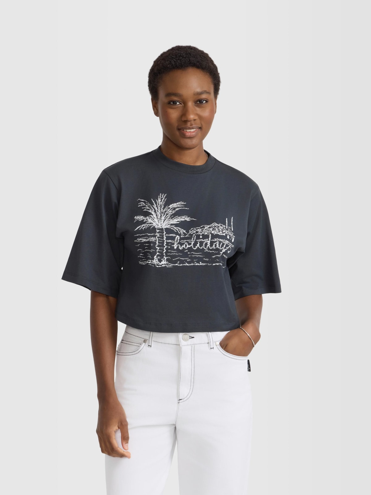 t-shirt Yoko asphalte